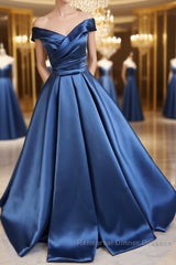 Off the Shoulder Long Semi Formal Prom Dresses, Off Shoulder Formal Evening Dresses