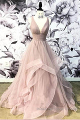 Open Back Dusty Pink Long Semi Formal Prom Dress Simple Semi Formal Prom Dress Long Evening Gowns