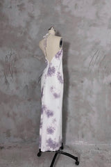 Pretty A Line Halter Floral Chiffon Long Semi Formal Prom Dresses Birthday Dress For Women
