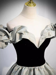 Pretty A Line Off The Shoulder Satin Long Evening Party Dress Semi Formal Prom Dresses