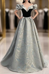 Pretty A Line Off The Shoulder Satin Long Evening Party Dress Semi Formal Prom Dresses