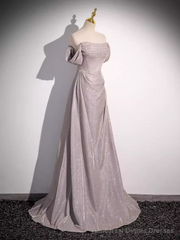 Pretty A line Square Neckline Sleeveless Long Evening Party Dress Pink Prom Dresses