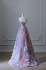 Pretty A Line Sweetheart Tulle Long Semi Formal Prom Dresses Evening Gowns