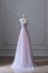 Pretty Ball Gown Sweetheart Pink Floral Tulle Long Semi Formal Prom Dresses Evening Gowns