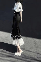 Princess A Line Black Satin Long Semi Formal Prom Dresses Night Lolita Dress Birthday Outfits