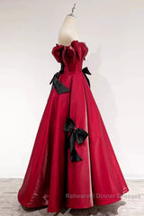 Princess A Line Off The Shoulder Party Dresses Red Semi Formal Prom Dresses