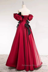 Princess A Line Off The Shoulder Party Dresses Red Semi Formal Prom Dresses