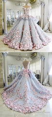 Light Blue Backless Long Princess Prom Dresses