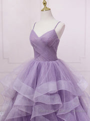 Purple sweetheart neck tulle long Semi Formal Prom Dresses purple tulle forma gown