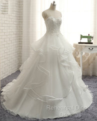 Real Photo Ivory A-Line Wedding Dress