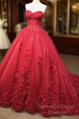 Red Lace Semi Formal Prom Dress With Train