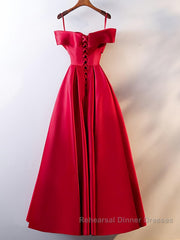 Red Tea Length Semi Formal Prom Dresses, Red Tea Length Formal Bridesmaid Dresses