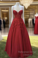 Red Tulle Corset Ball Gown With 3D Flowers
