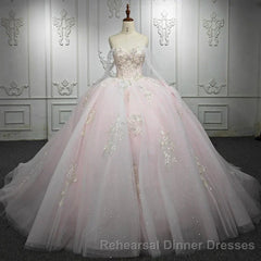 Renata | Blush Ball Gown Lace Strapless Sleeveless Quinceanera Dresses
