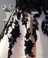 Champagne Lace Short Semi Formal Prom Dress, Lace Evening Dress