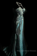 Retro Mermaid Sweetheart Taffeta Long Evening Dress Semi Formal Prom Dresses
