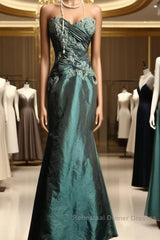 Retro Mermaid Sweetheart Taffeta Long Evening Dress Semi Formal Prom Dresses
