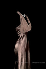 Retro Mermaid V Neckline Chiffon Brown Evening Dress Semi Formal Prom Dresses