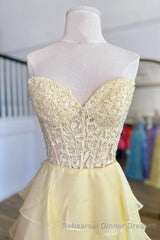 Royal Blue Chiffon Sweetheart Ruffle Tiered Long Semi Formal Prom Dress