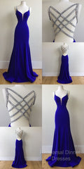 Royal Blue Semi Formal Prom Dress For Teens, Semi Formal Prom Dresses, Graduation School Party Gown