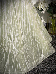 Sage A-Line Off The Shoulder Glittering Tulle Sequins Long Semi Formal Prom Dress Sweet 16 Dress