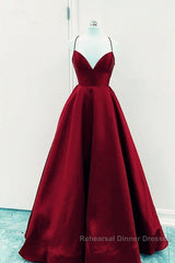 Satin Empire Semi Formal Prom Dresses Lace Up Back
