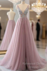 Sexy Backless Semi Formal Prom Dresses V Neckline, Evening Dress, Formal Dresses, Graduation School Party Dance Dress