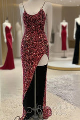 Sexy Iridescent Burgundy Sequin Semi Formal Prom Dresses Straps Glitter Evening Dress Uk