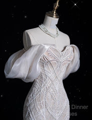 Sexy Mermaid Off The Shoulder White Lace Long Wedding Dresses Brides Dress