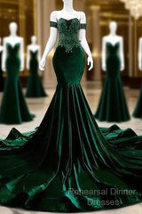 Sexy Mermaid Strapless Long Dark Green Semi Formal Prom Dress Evening Dresses