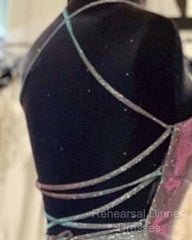 Short Iridescent Blue Glitter Dress