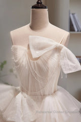 Short Light Champagne Tulle Semi Formal Prom Dresses, Short Champagne Tulle Formal Homecoming Dresses