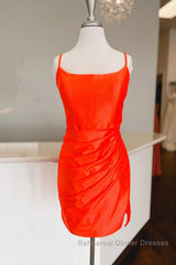 Short Ruched Bodycon Semi Formal Prom Dresses, Short Bodycon Formal Homecoming Dresses