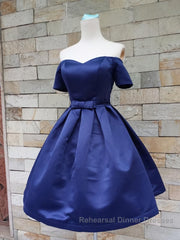 Short Sleeves Short Semi Formal Prom Dresses, Short Sleeves Short Formal Homecoming Graduation Dresses