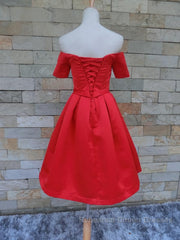 Short Sleeves Short Semi Formal Prom Dresses, Short Sleeves Short Formal Homecoming Graduation Dresses