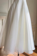 Simple A-Line Chiffon Short Ivory Semi Formal Prom Dress, Simple Ivory Bridesmaid Dress