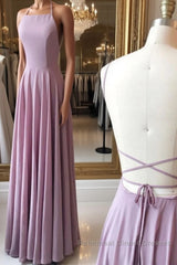 Simple backless chiffon long Semi Formal Prom Dresses, evening Dresses