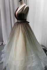 Simple Coffee tulle sequin long Semi Formal Prom Dresses coffee evening Dresses