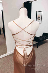 Simple Long Wedding Guest Dresses Sheath Satin Formal Evening Dress