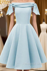 Simple Short Homecoming Dresses Blue Graduation Dresses