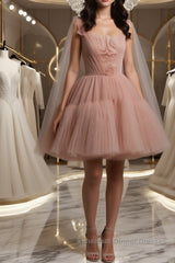 Simple tulle short Semi Formal Prom Dresses, tulle homecoming Dresses