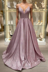 Simple v neck long Semi Formal Prom Dresses, v neck long formal evening Dresses