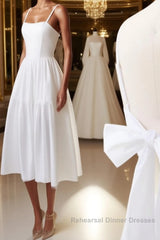Simple white backless short Semi Formal Prom Dresses, white homecoming Dresses