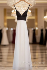 Simple White Chiffon Backless Long Semi Formal Prom Dress, Evening Dress