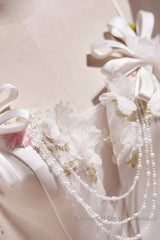 Spaghetti Strap Satin White Floral Short Semi Formal Prom Dress