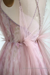 Spaghetti Straps Backless Formal Semi Formal Prom Dresses For Wedding Party