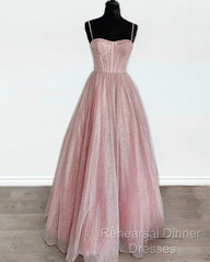 Sparkly Corset Semi Formal Prom Dresses Long Sweetheart Spaghetti Straps