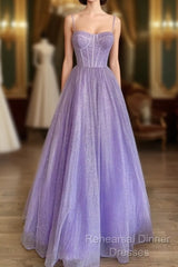 Sparkly Corset Semi Formal Prom Dresses Long Sweetheart Spaghetti Straps