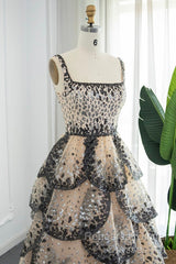 Sparkly Sequin Tiered Ruffles Elegant Women Party Formal Dresses