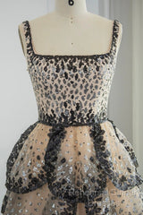 Sparkly Sequin Tiered Ruffles Elegant Women Party Formal Dresses